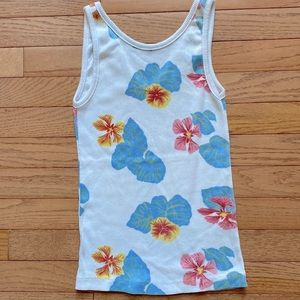 Flowers print stretchy tank top